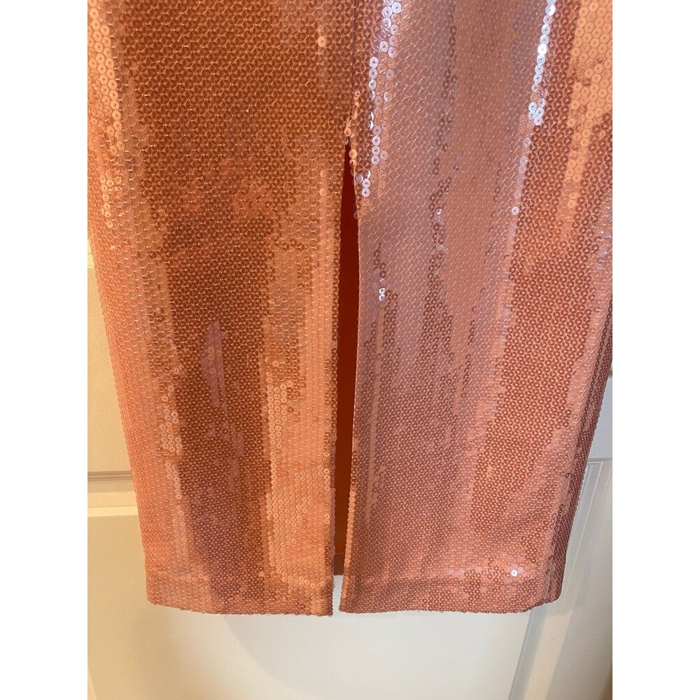 NWOT ALEX PERRY SEQUIN CURVED STRAPLESS DRAPE PEACH DRESS - Picture 11 of 12